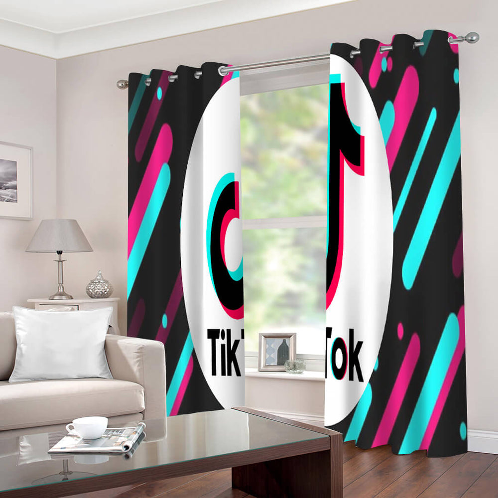 Tiktok Curtains 2 Panels Blackout Window Drapes for Room Decoration (Online Order Only)
