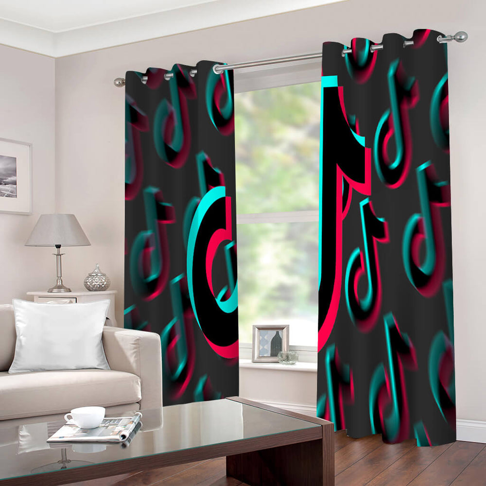 Tiktok Curtains 2 Panels Blackout Window Drapes for Room Decoration (Online Order Only)