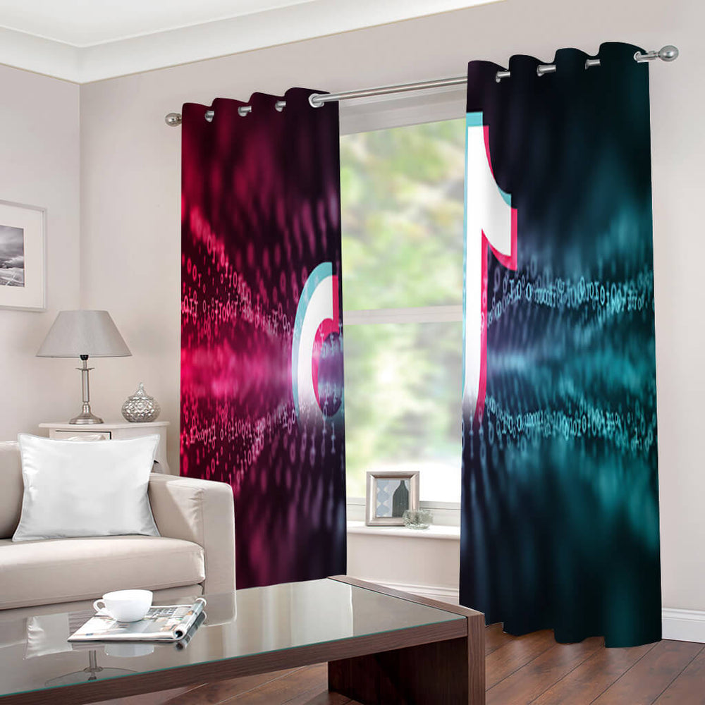 Tiktok Curtains 2 Panels Blackout Window Drapes for Room Decoration (Online Order Only)
