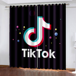 Tiktok Curtains Blackout Window Treatments Drapes for Room Decoration (Online Order Only)