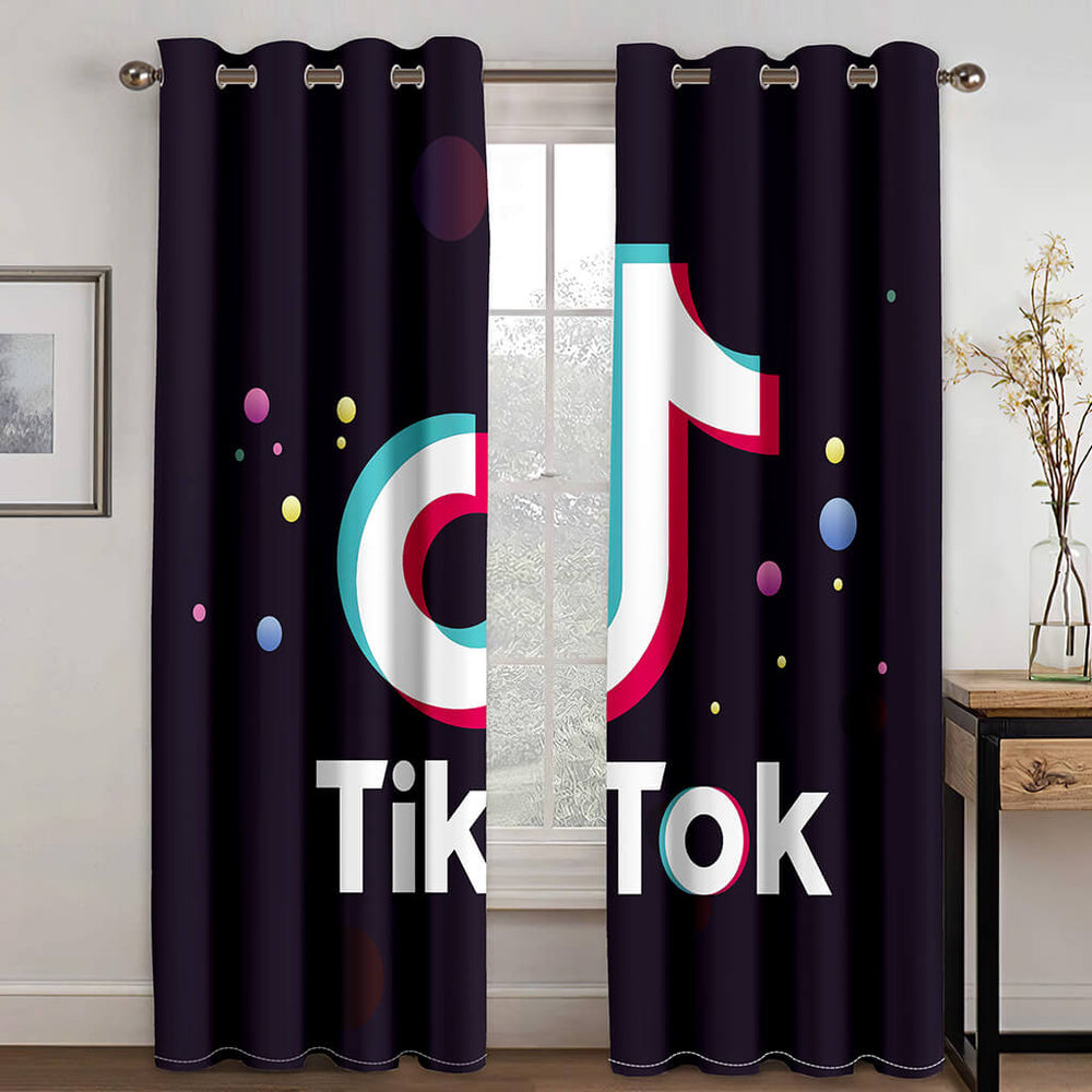 Tiktok Curtains Blackout Window Treatments Drapes for Room Decoration (Online Order Only)