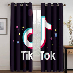 Tiktok Curtains Blackout Window Treatments Drapes for Room Decoration (Online Order Only)