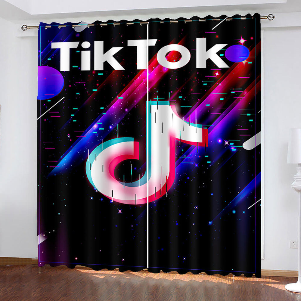 Tiktok Pattern Curtains Blackout Window Drapes (Online Order Only)