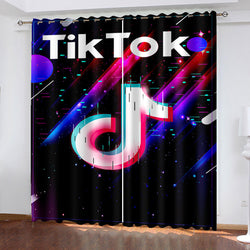 Tiktok Pattern Curtains Blackout Window Drapes (Online Order Only)