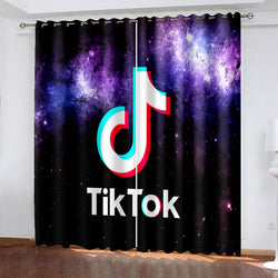 Tiktok Pattern Curtains Blackout Window Drapes (Online Order Only)