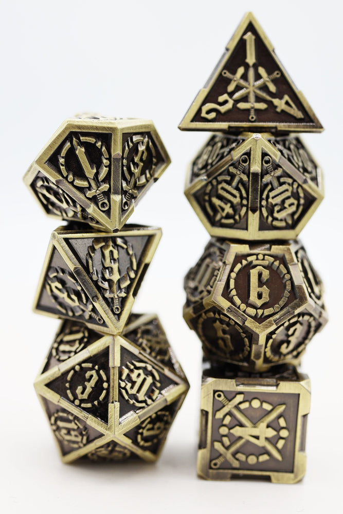Crossed Swords: Timeworn Sword - Metal RPG Dice Set (ONLINE ORDER ONLY)