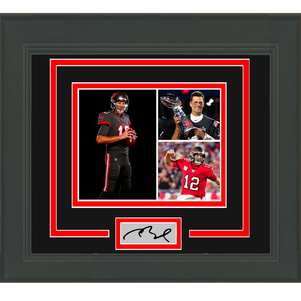 Framed Tom Brady Facsimile Laser Engraved Signature Auto Tampa Bay Buccaneers 11x14 Football Photo (ONLINE ORDER ONLY)