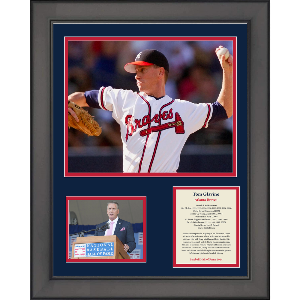 Framed Tom Glavine Hall of Fame Atlanta Braves 11"x14" Baseball Three Photo Collage (ONLINE ORDER ONLY)