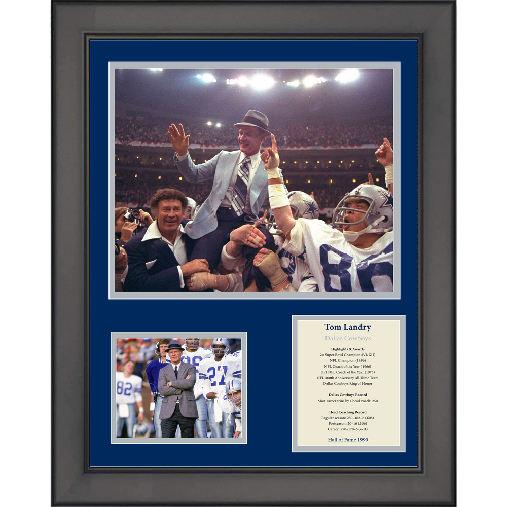 Framed Tom Landry Hall of Fame Dallas Cowboys Football 11"x14" Three Photo Collage (ONLINE ORDER ONLY)