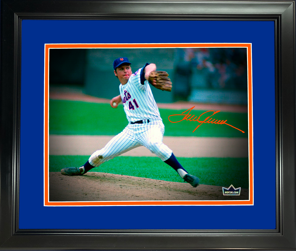 Framed Tom Seaver New York Mets Facsimile Laser Engraved Signature Auto 11"x14" Baseball Photo HOFSM Holo (ONLINE ORDER ONLY)