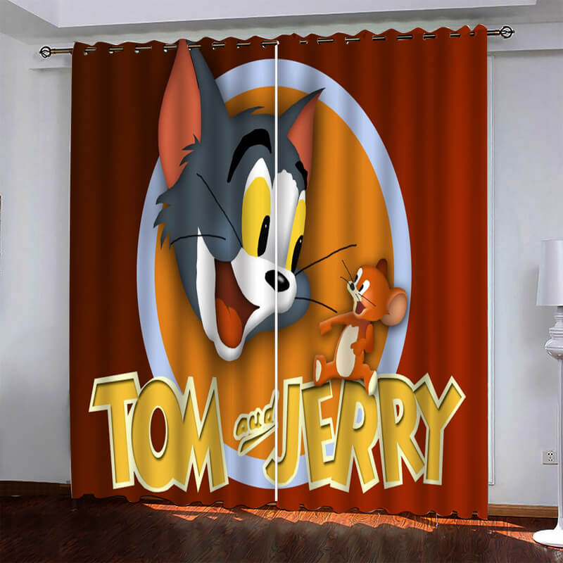 Tom and Jerry Curtains Pattern Blackout Window Drapes (Online Order Only)