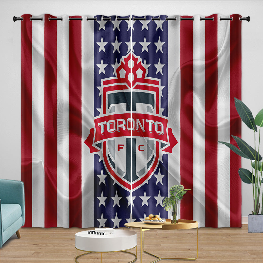 Toronto FC Curtains Blackout Window Drapes Room Decoration (Online Order Only)