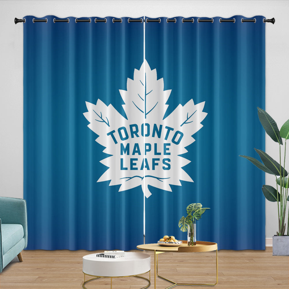 Toronto Maple Leafs Curtains Blackout Window Drapes Room Decoration (Online Order Only)
