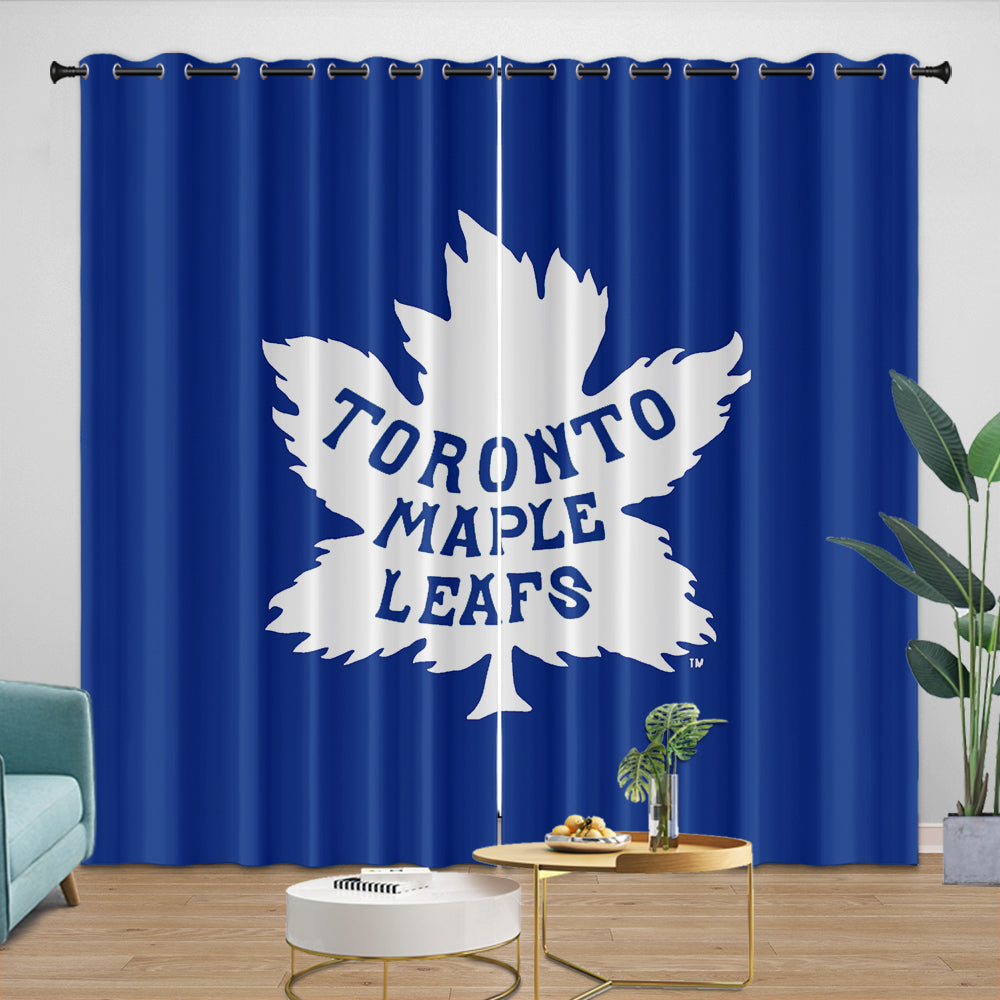 Toronto Maple Leafs Curtains Blackout Window Drapes Room Decoration (Online Order Only)