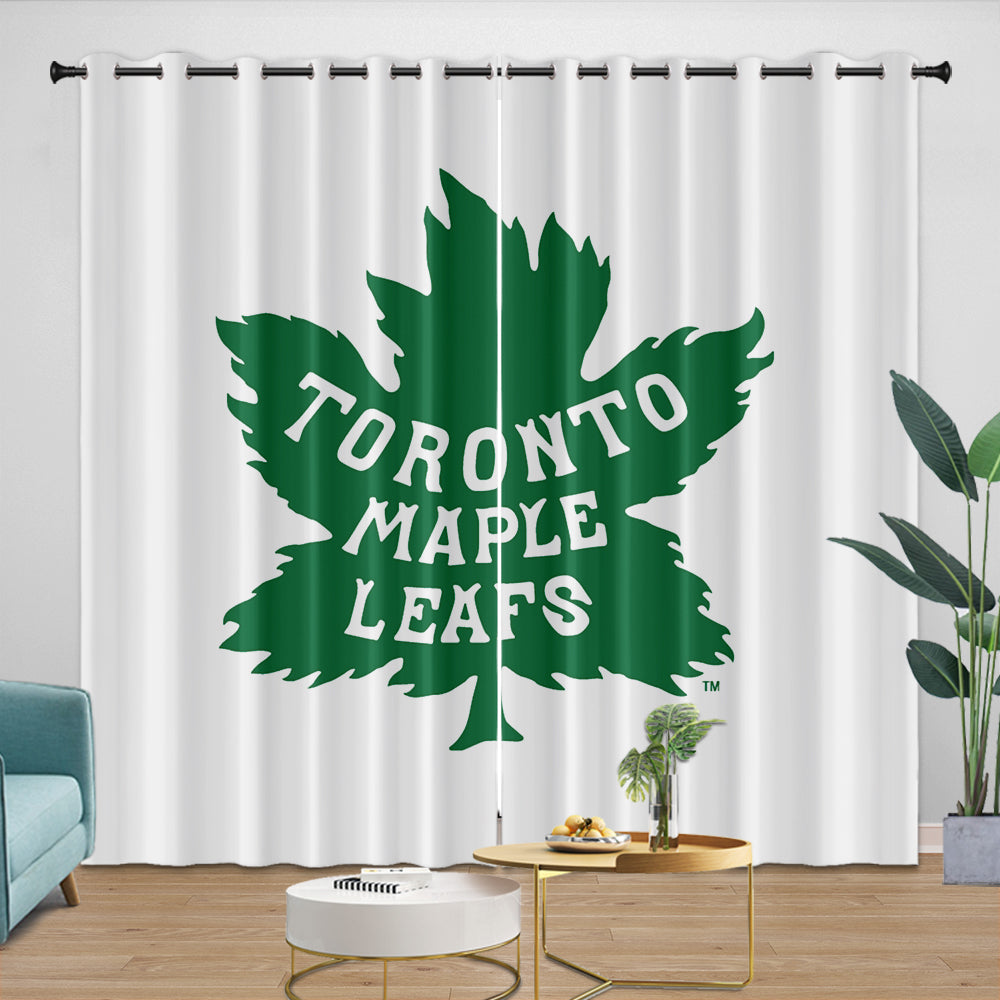 Toronto Maple Leafs Curtains Blackout Window Drapes Room Decoration (Online Order Only)