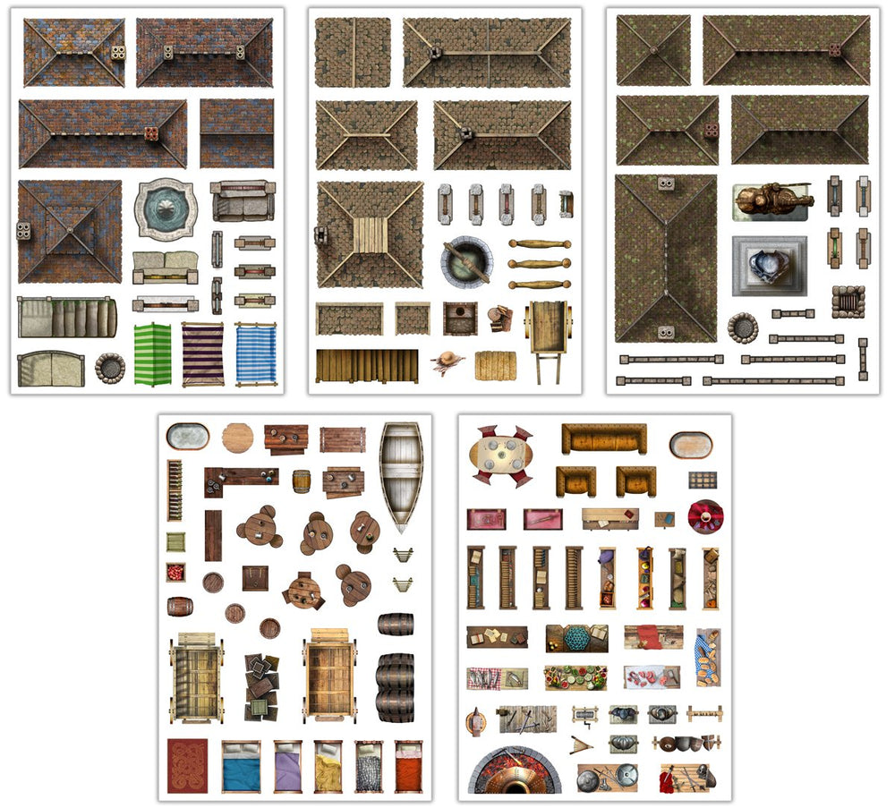 Battle Mats: Add On Scenery - Town Trimmings (ONLINE ORDER ONLY)