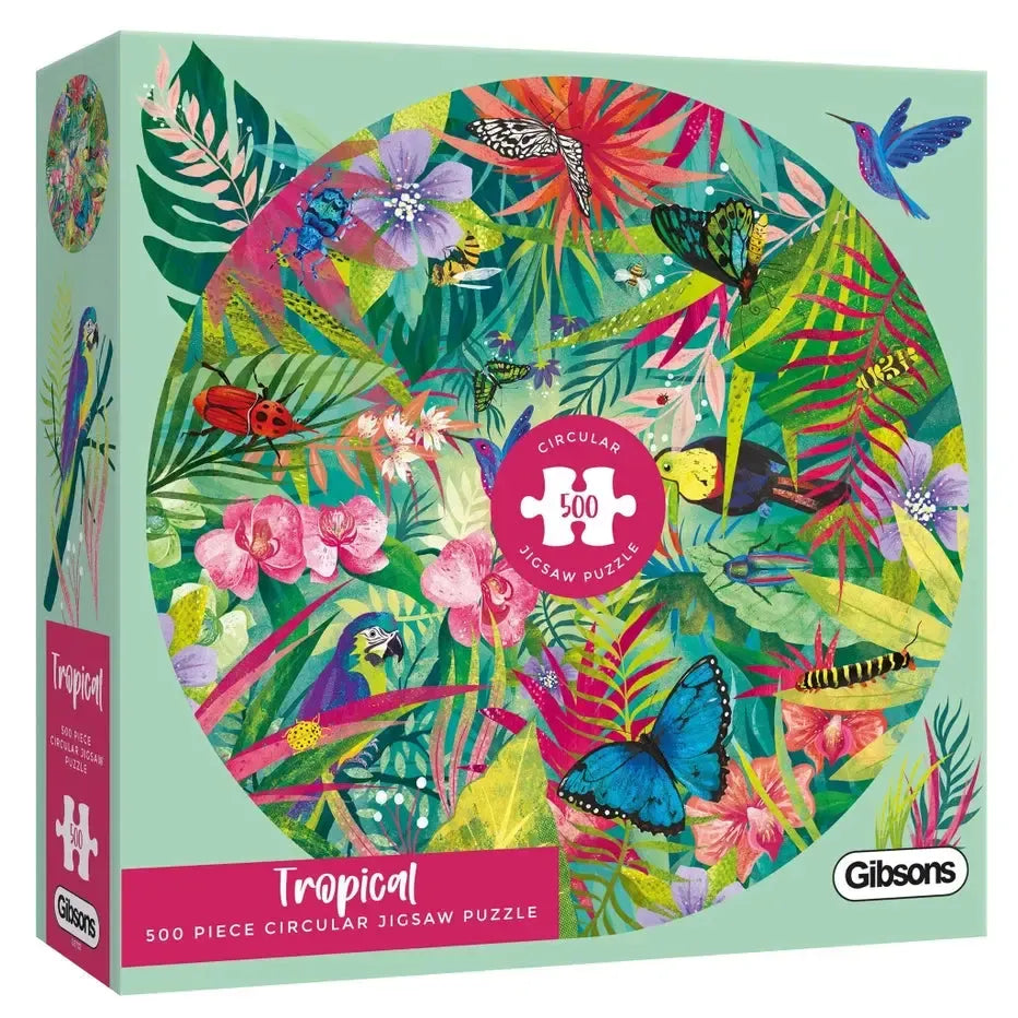 Tropical 500 Piece Round Jigsaw Puzzle Gibsons (ONLINE ORDER ONLY)