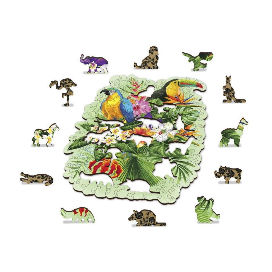 Tropical Birds 160 Piece Wood Jigsaw Puzzle Wooden City (ONLINE ORDER ONLY)