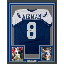 Framed Facsimile Autographed Troy Aikman 35x39 Dallas Thanksgiving Day Reprint Laser Auto Football Jersey Size Men's XL (ONLINE ORDER ONLY)