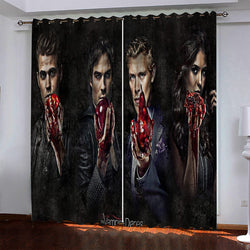 Twilight The Vampire Diaries Pattern Curtains Blackout Window Drapes (Online Order Only)
