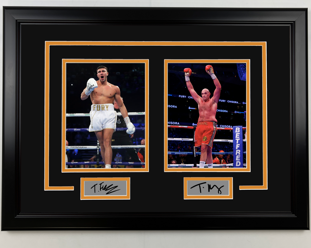 Framed Tyson Fury and Tommy Fury 17x23 Dual Boxing Photo (ONLINE ORDER ONLY)