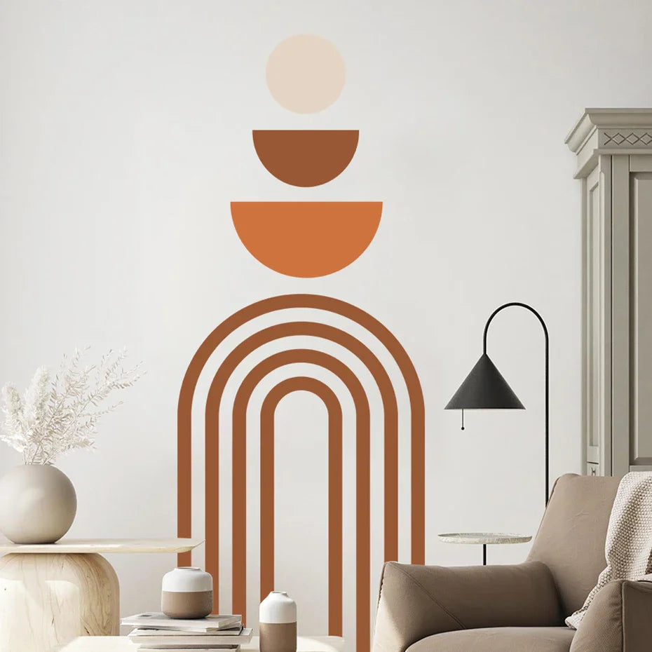 Boho Rainbow Wall Stickers Vinyl Decals Geometric Abstract Removable Wallpaper Home Decor (ONLINE ORDER ONLY)