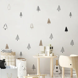 Cartoon Christmas Tree Snowflake Wall Stickers Nursery Vinyl Decals (ONLINE ORDER ONLY)