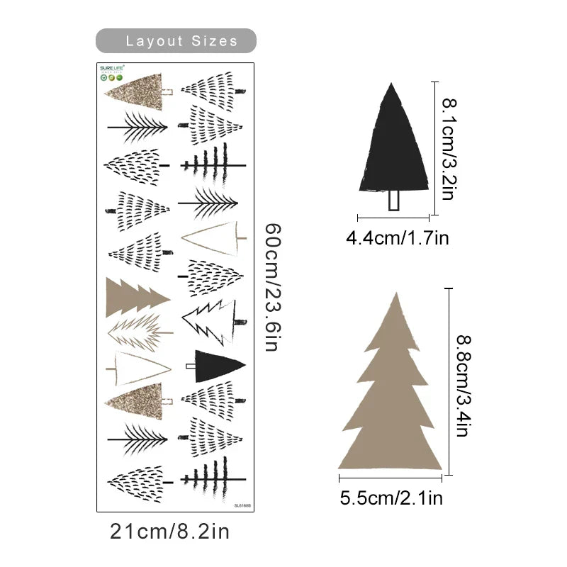 Cartoon Christmas Tree Snowflake Wall Stickers Nursery Vinyl Decals (ONLINE ORDER ONLY)