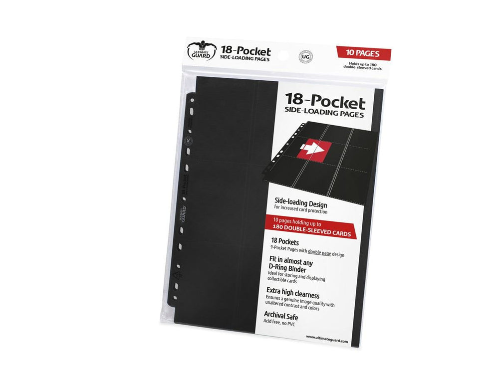 Ultimate Guard - 18 Pocket Side Loading Binder Sleeves - Black Supreme (Online Order Only)