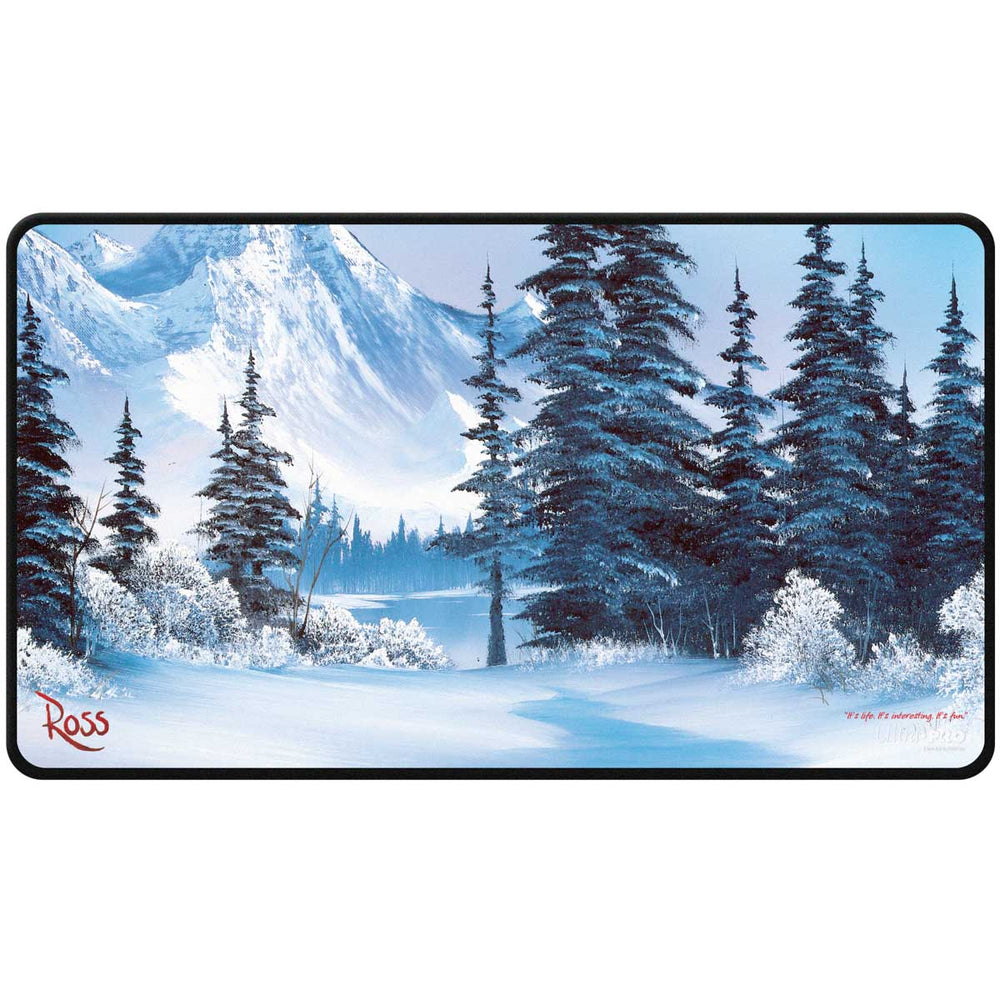 Ultra PRO: Black-Stitched Playmat - Bob Ross (Winter Paradise) (ONLINE ORDER ONLY)