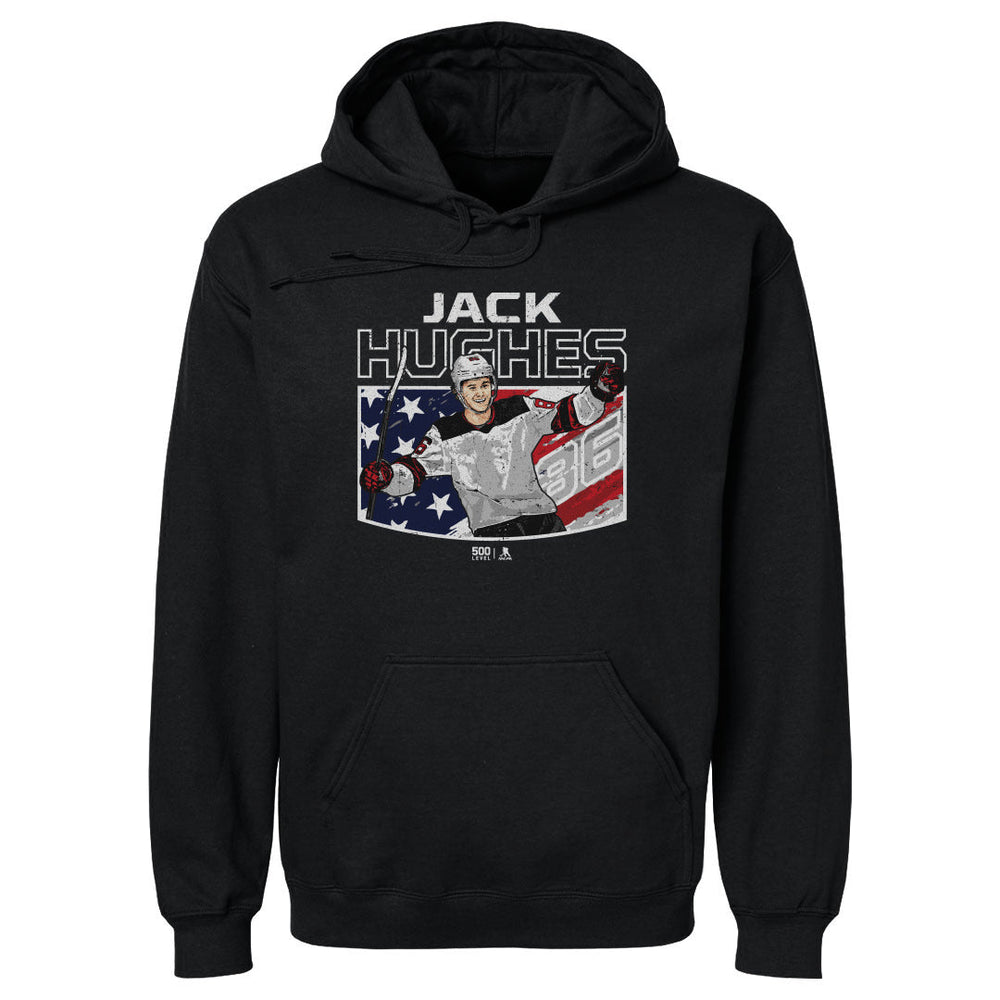 Jack Hughes New Jersey American Flag WHT (ONLINE ORDER ONLY)