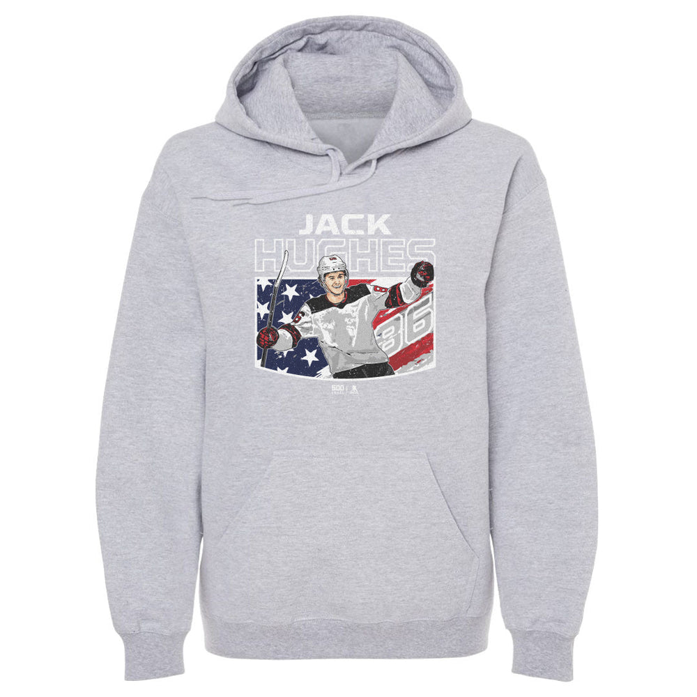 Jack Hughes New Jersey American Flag WHT (ONLINE ORDER ONLY)