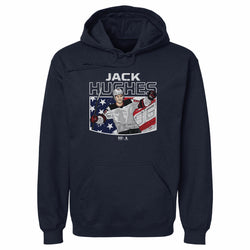 Jack Hughes New Jersey American Flag WHT (ONLINE ORDER ONLY)