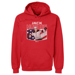 Jack Hughes New Jersey American Flag WHT (ONLINE ORDER ONLY)