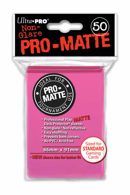UPR84147 Bright Pink Pro-Matte Standard Card Sleeves 50 Count (ONLINE ORDER ONLY)
