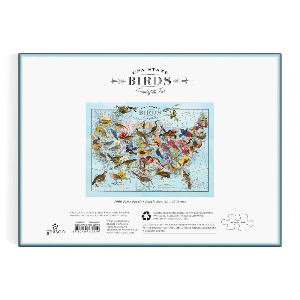USA State Birds 1000 Piece Jigsaw Puzzle Galison (ONLINE ORDER ONLY)