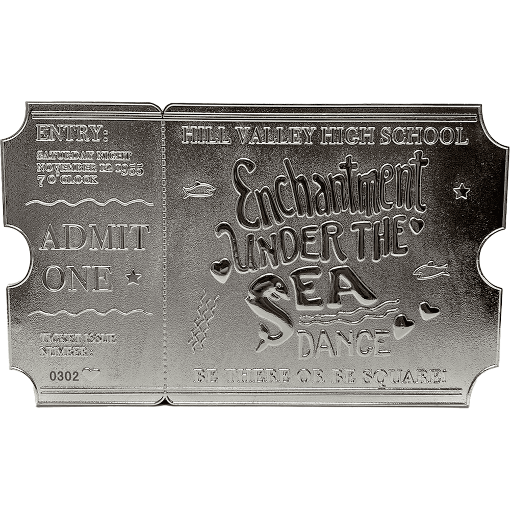 Back to the Future silver plated Enchantment Under the Sea dance ticket replica (ONLINE ORDER ONLY)
