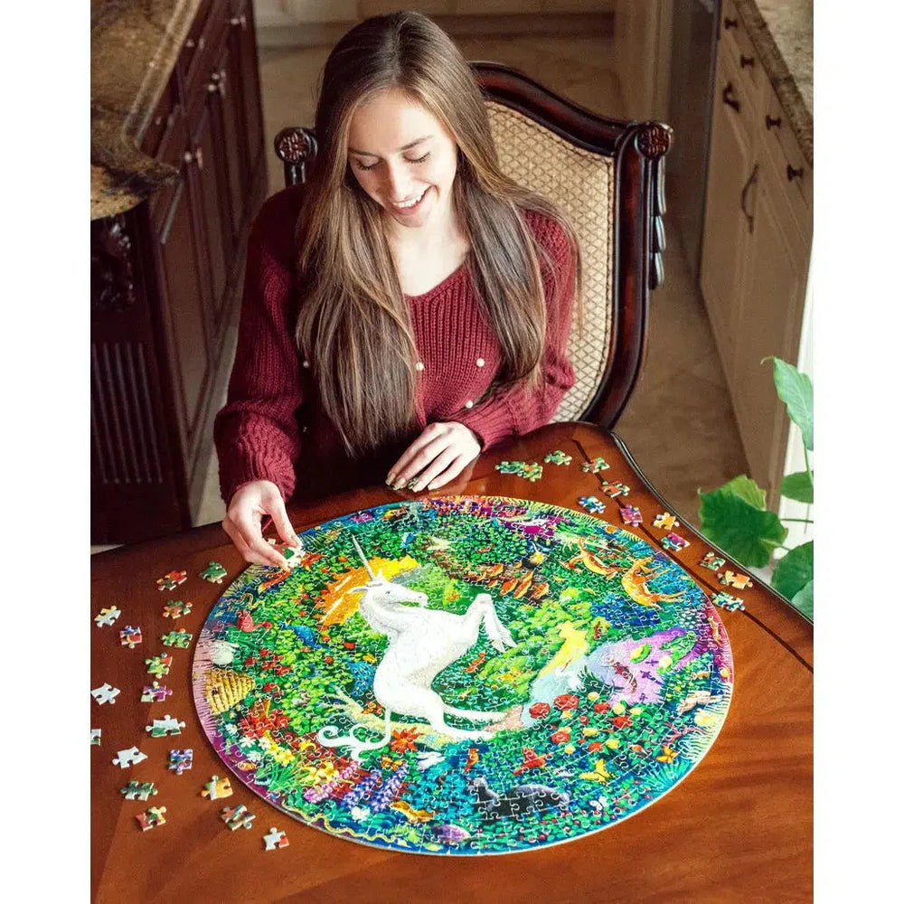 Unicorn Garden 500 Piece Round Jigsaw Puzzle eeBoo (ONLINE ORDER ONLY)
