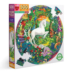 Unicorn Garden 500 Piece Round Jigsaw Puzzle eeBoo (ONLINE ORDER ONLY)