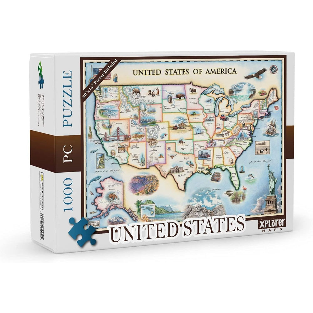 United States 1000 Piece Jigsaw Puzzle Xplorer Maps (ONLINE ORDER ONLY)