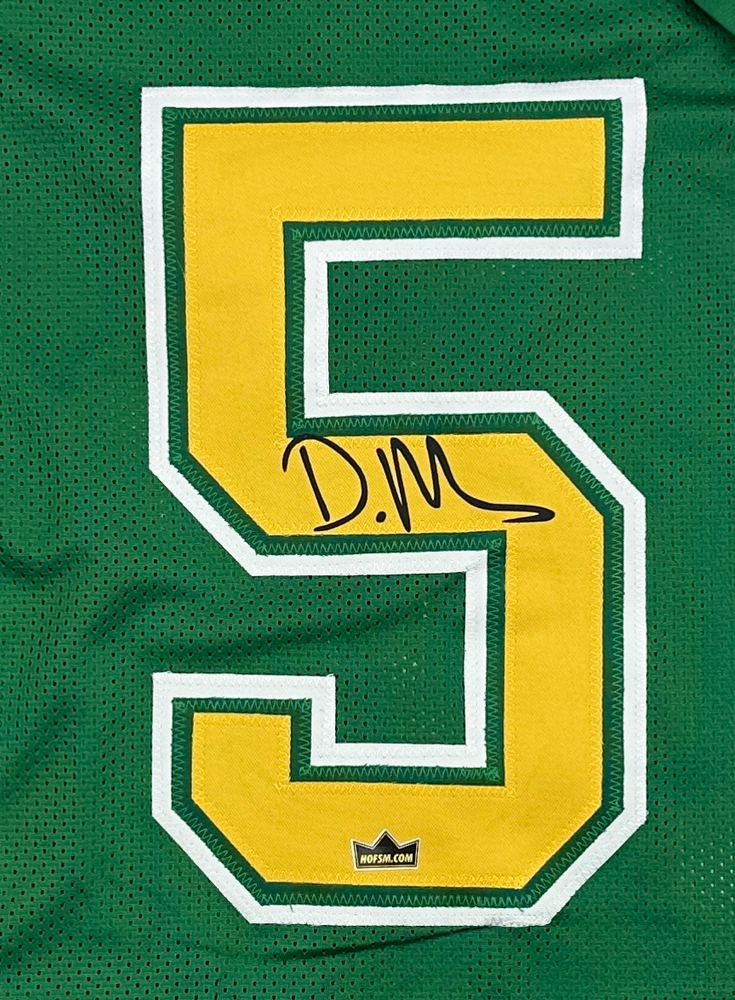 Framed Facsimile Autographed Dante Moore 35x39 Oregon Green Reprint Laser Auto College Football Jersey (ONLINE ORDER ONLY)