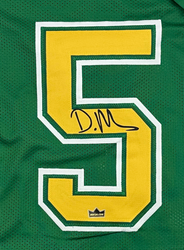 Framed Facsimile Autographed Dante Moore 35x39 Oregon Green Reprint Laser Auto College Football Jersey (ONLINE ORDER ONLY)