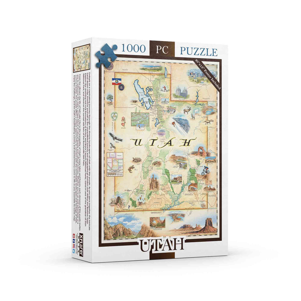 Utah State 1000 Piece Jigsaw Puzzle Xplorer Maps (ONLINE ORDER ONLY)