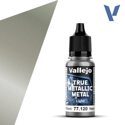 Vallejo True Metallic Metal: Obsidian Black - Light (18 ml)