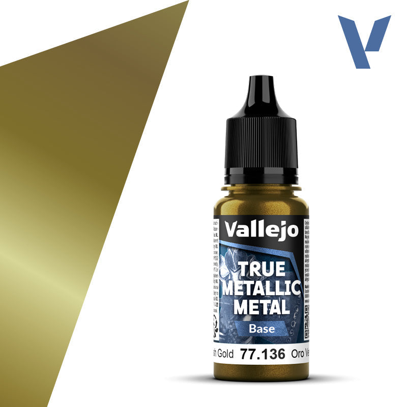 Vallejo True Metallic Metal: Greenish Gold - Base (18 ml)