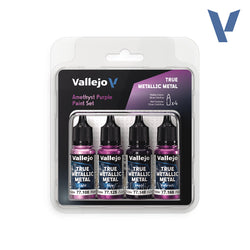 Vallejo True Metallic Metal: Paint Set - Amethyst Purple (4)