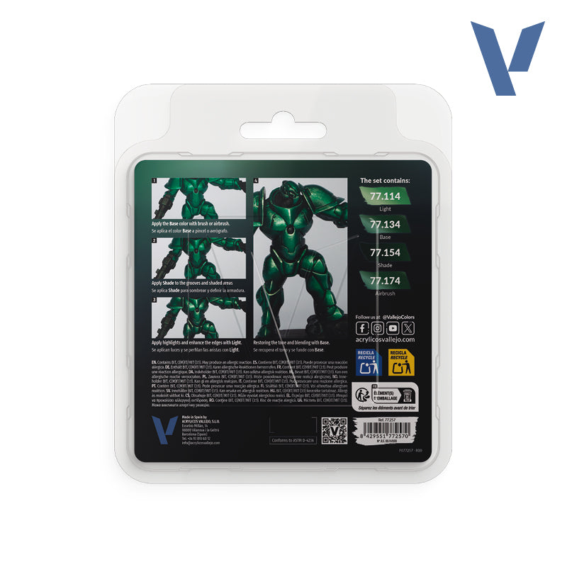 Vallejo True Metallic Metal: Paint Set - Dusken Green (4)