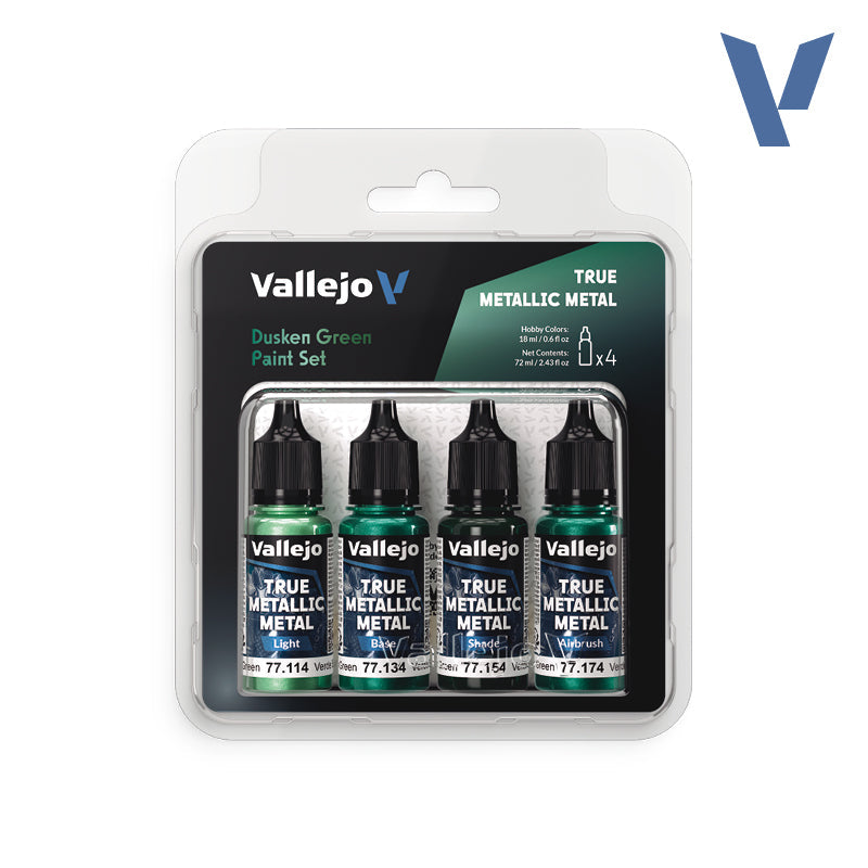 Vallejo True Metallic Metal: Paint Set - Dusken Green (4)