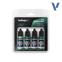 Vallejo True Metallic Metal: Paint Set - Dusken Green (4)