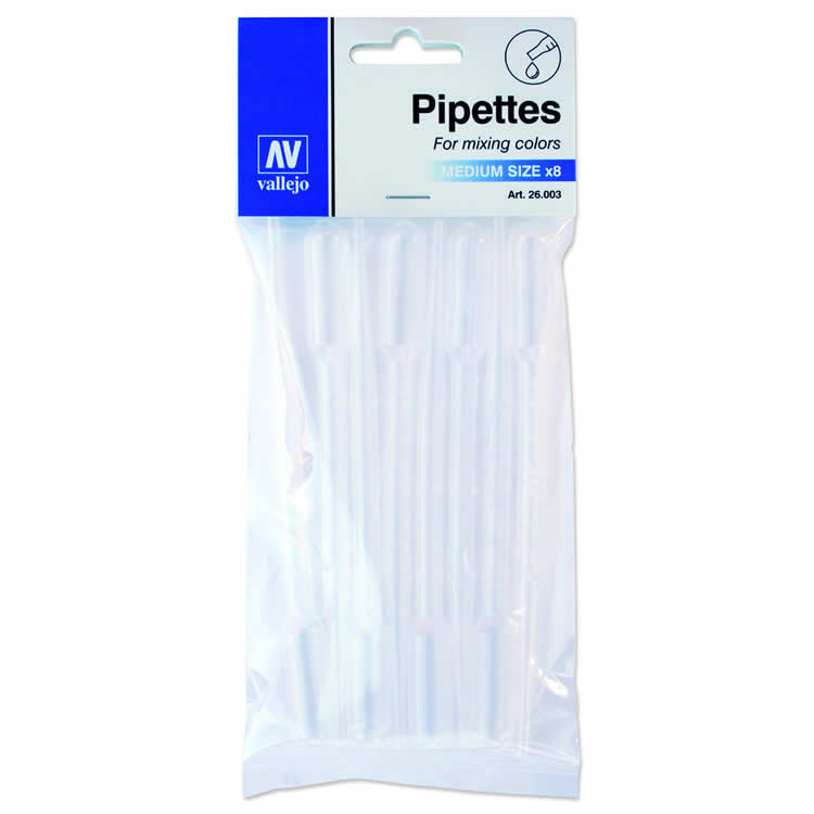 VAL26003 Pipettes Medium 3ml 8 Pack Vallejo Paints (ONLINE ORDER ONLY)